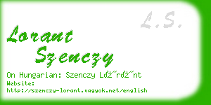 lorant szenczy business card